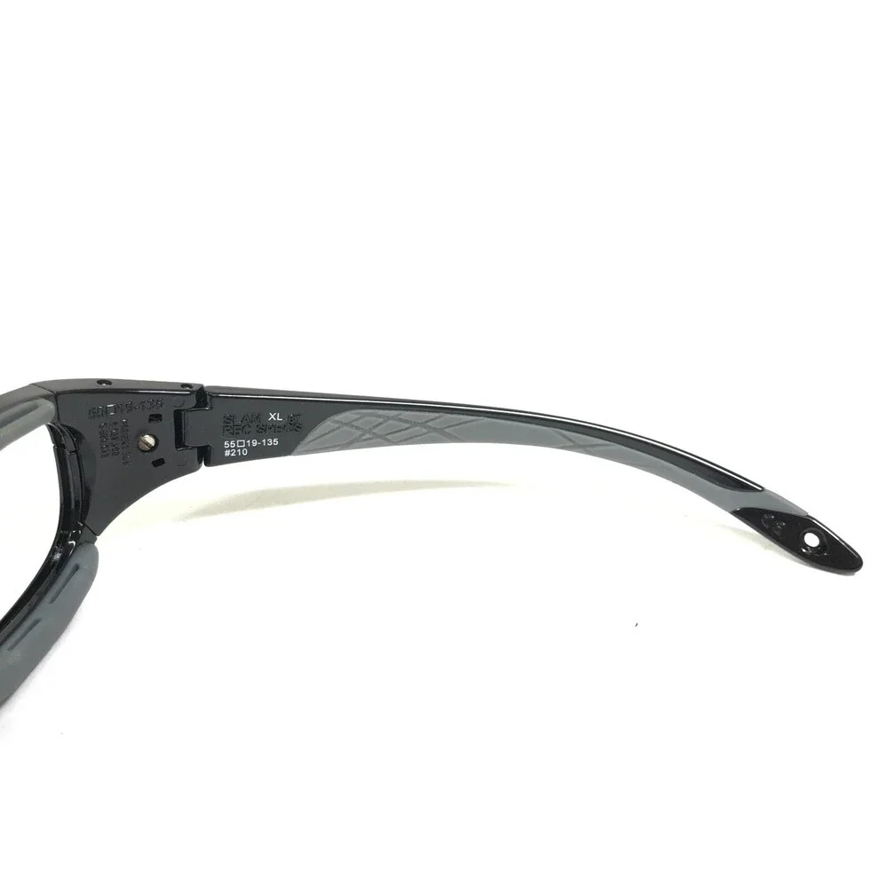 Rec Specs Athletic Goggles Frames SLAM XL 210 Shiny Black Gray Wrap 55-19-135